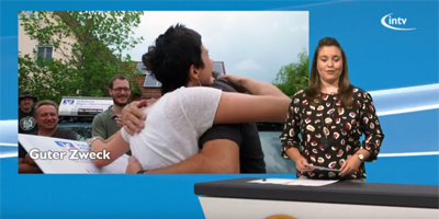 Allgäuer Lederhosen-Express hilft durch Ralley 9 Spendenübergabe Allgäuer Lederhosenexpress auf INTV