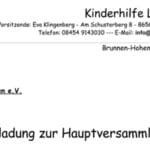 Beitragsbild Einladung zur Jahreshauptversammlung der Kinderhilfe Litauen